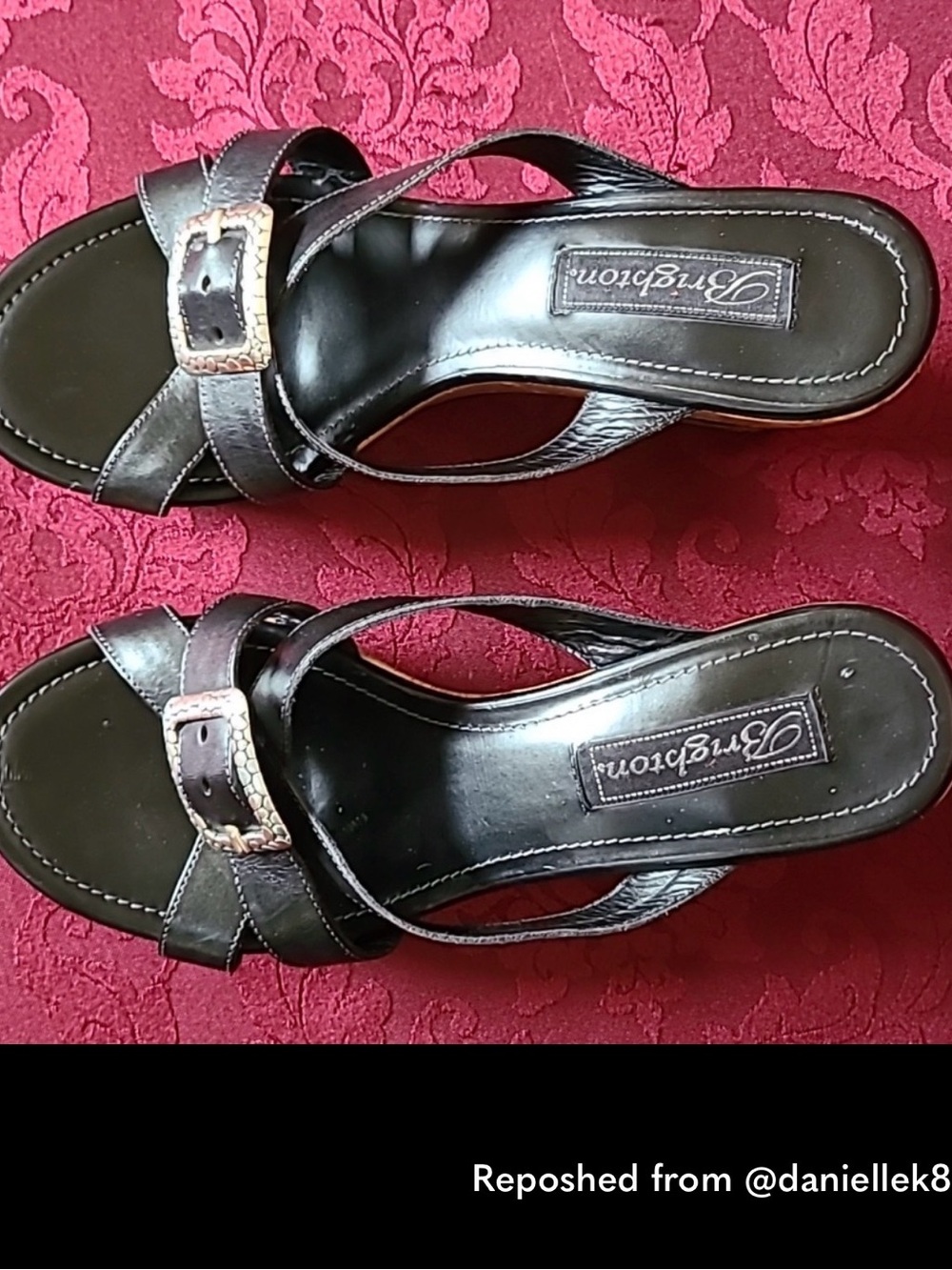 Brighton Black Arbor Heeled Sandals 8.5M
